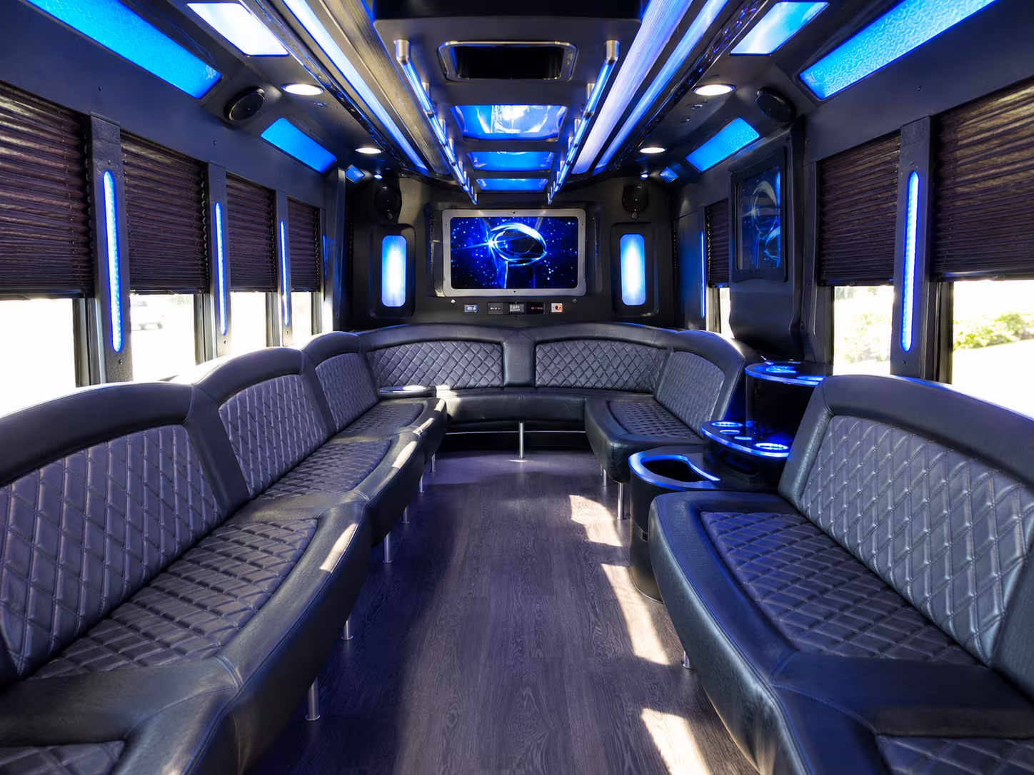 olathe 28 passenger party bus inside