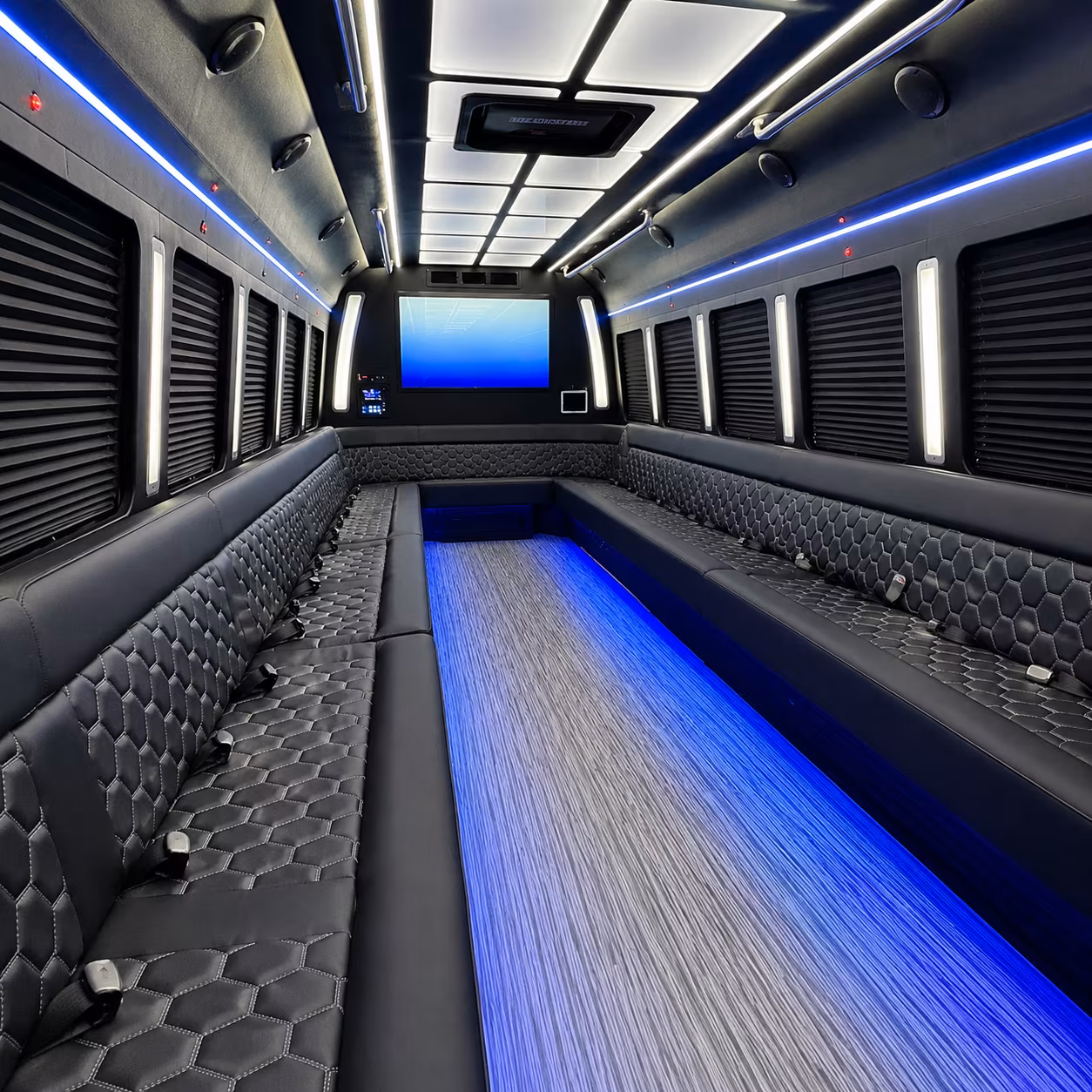 olathe 50 passenger party bus inside