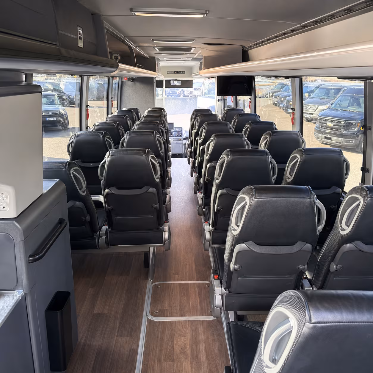 olathe 56 passenger charter bus inside